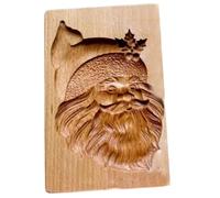 1PC Wooden Cookie Molds 3D Santa Claus Embossing Cookie Stamps Mold for Christmas Kitchen DIY Baking Tools