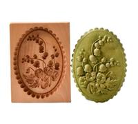 1PC Wooden Cookie Molds 3D Violet Embossing Cookie Stamps Mold for Christmas Kitchen DIY Biscuit Baking Tools