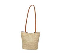 1Pc Woven Straw Bucket Bag for Women Stylish Beach Shoulder Bag Versatile Handbag with Chic Design for Summer Outings and Casual Events