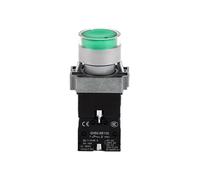 1pc XB2 22MM Large Head Momentary Type Push Button Switch Flat Head 1NC Push Button with LED Light Illuminat 220V 5A(Yellow LED)