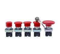 1PC XB2-BS142 XB2-BS442 XB2-BS542 1NC Key Emergency Stop Rotary Push Button Switch 2 Position Locking 22mm Mushroom Head Button(XB2-BT142,US Standard)