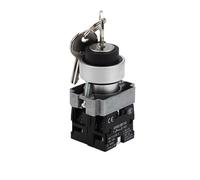 1pc XB2 Series Key Rotary Push Button Switch 2/3 Position 220V 5A Selector Switch Momentary/Latching Power Control Push Button(3 Position,1NO_LATCHING)
