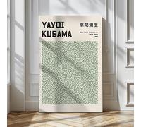 1pc Yayoi Kusama Canvas Wall Art Yayoi Kusama Canvas Print Posters Sage Green Dot Art Print Canvas Poster Home Decor(70x100cm/Frameless)