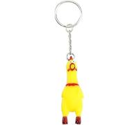 1Pc Yellow Shrilling Screaming Chicken Keychain,Mini Rubber Squeeze Keychain Gags Squishy Chicken and Practical Joke Pendant Prank Key Chain Novelty for Bags Keys Phones Keyrings for Men Women