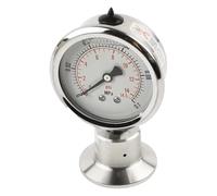 1pc Ytp-60bf All Stainless Steel Sanitary Chuck Diaphragm Pressure Gauge Clamp Type Quick Insta Stainless Steel Body Ss316 Diaphragm(64mm OD Ferrule,0-1Mpa)