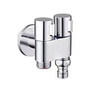 1Pc Zinc Alloy Three-Way Filling Angle Valve Wall Mount One Into Two Out Water Cleaning Sprayer Bathroom Accessories Leak-Proof Water-Saving(Style 3)
