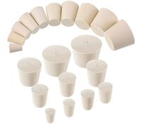 1PCS 000#-13# White Solid Rubber Stopper Push-in Sealing Plug Laboratory Rubber Plug Pipe Tank Bottle Tapered BungVarious Sizes Wine Making Kit(3 5pcs)