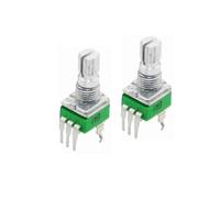 1PCS 09 type Potentiometer single connected vertical 3-pin B10K 20K 50K 100KAxial length 15 mm Flower haft NWPNLXEA(20K Ohm)