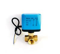 1PCS 1/2" 3/4" 1" 1-1/2" Brass Ball Valve Two-Wire Three-Way 220V 24V 12V Switch Valve Water Valve(3/4",24VDC_Normally Open)