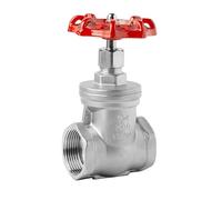 1PCS 1/2" 3/4" 1" 1-1/4" BSP Female Thread 304 Stainless Steel Heavy Duty Gate Valve Rotary Sluice with Wheel Handle(G1/2" DN15)