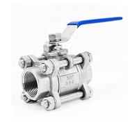 1PCS 1/2" 3/4" 1" 2" Full bore Stainless Steel Three-Piece Ball Valve high Temperature Ball Valve Internal Thread Water Switch Valve(1",SS304)