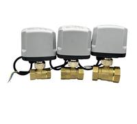 1pcs 1/2" 3/4" 1" Waterproof Electric Ball Valve DC12V DC24V AC220V Brass Motorized Ball Valve Metal Motor with 2 Way Valves(DN25,12VDC_CR04)