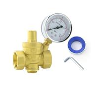 1PCS 1/2" 3/4" 16bar Brass Water Pressure Regulator Reducer DN15 DN20 with Gauge Meter for Hydraulic Instability/Purifier(1/2")