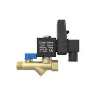 1pcs 1/2" AC220V Electronic Drain Valve Timed Air Compressor Gas Tank Automatic 2-Way Drain Valve(Coil DC12V)