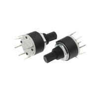 1PCS 1/2 pole 3/4/5/6/8 position SR16 16mm rotary band switch 15mm shaft DC60V 0.3A 15mm shaft flower shaft circular switch(1 Pole 8)