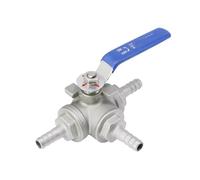 1PCS 1/2" Stainless Steel Three-Way Ball Valve L Type T Type Leather Pipe Ball Valve(L Type_8MM Leather Tube)