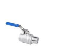 1PCS 1/4” 3/8” 1/2” 3/4” 1” 1-1/4” 1-1/2” DN8-DN50 Female Thread Straight Two-Piece Full Bore 304 Stainless Steel Ball Valve(2′)
