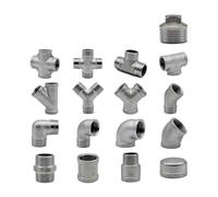 1PCS 1/4" 3/8" 1/2" 3/4" 1" 1-1/4" 2" Elbow 3way 4way Threaded Pipe Fitting Coupler Stainless Steel 304 BSP Joint Overview Adapte(3/8",E)