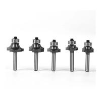 1PCS 1/4&6mm Shank Corner Round Over Router Bit with BearingMilling Cutter for Wood Woodwork Tungsten Carbide Router Bit Set for Wood Planer(5PCS 6mm Shank)