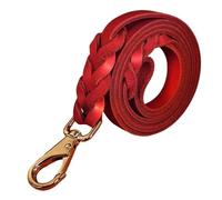 1Pcs 1.5m Real Leather Dog Leash Strong Pet Walking Rope,Compatible For Small Medium Large Dogs Genuine Pets Strap(Red)
