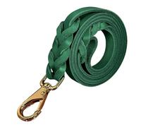 1Pcs 1.5m Real Leather Dog Leash Strong Pet Walking Rope,Compatible For Small Medium Large Dogs Genuine Pets Strap(Green)