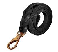 1Pcs 1.5m Real Leather Dog Leash Strong Pet Walking Rope,Compatible For Small Medium Large Dogs Genuine Pets Strap(Black)