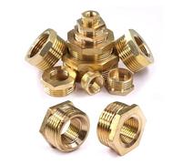 1PCS 1/8" 1/4" 3/8" 1/2" 3/4" 1" 1.5" 2" Brass Pipe Fittings Hex Nipple Adapter BSP Male Female Thread Reducing Hexagon Bush Bushing(3/8 to 1/2 Inch)