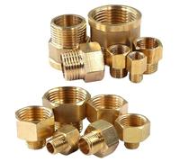 1pcs 1/8" 1/4" 3/8" 1/2" 3/4" 1" Brass Hex Nipple Pipe Fittings Female x Male Thread Connect Repair Joints Reducer Hexagonal Bushing(1 to 3I4 Inch)