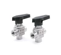 1pcs 1/8" 1/4" 3/8" 1/2" 3/4" Female Tee L Port Ball Valve 304 Stainless Steel Water Gas Oil(0.25 Inch)