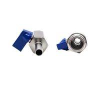 1PCS 1/8" 1/4" 3/8" 1/2" Ball Valve 304 Stainless Steel Female Thread Male Adapter 8/10/12mm Hose Barb 2 Way Ball Valves(1/8",8 mm)