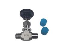 1PCS 1/8 1/4 3/8 1/2 Male NPT BSPP 2 Way Gas Needle Valve High Adjustable Needle Valve Stainless Steel 316 3000psi(1/2",NPT)