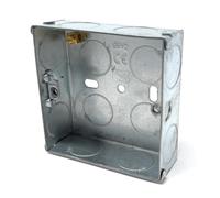 1pcs. 1 Gang Metal Surface Mount Back Box Pattress Box (25mm Deep) Fitted With Earth Terminals