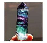 1pcs 10-11cm Colorful Fluorite Single-Pointed Column Stone Hexagonal