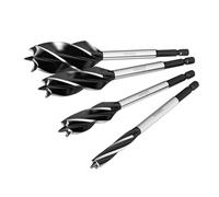 1PCS 10-25mm Twist Drill Bit Set Long Four-slot Four-blade Woodworking Tools Hole Opene For Door Lock Wood Slotting(300mm adapter)