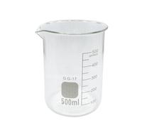 1pcs 100/25/250ml/150ml/200ml G3.3 Borosilicate Glass Low Form Beaker Chemistry Lab Heavy Wall Heat-resist Scaled Measuring Cup (500ml-CHINA)