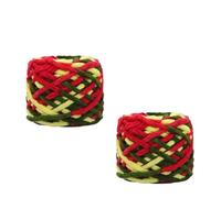 1PCS 100g/ball Chenille Knitting Yarn Soft Ice Strip Line Cotton Yarn DIY Wool Yarn for Hand Knitting Scarf Thick Wool Crochet Kits for Beginners Adults(48989-39-2pcs)