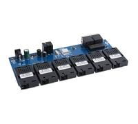 1PCS 100Mbps PCBA Board Fiber Optic Media Converter 2 RJ45 to 6 SC Optic Connector 1310nm/1550nm 3A+3B Ports 20KM Ethernet Switch