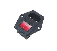 1pcs 10A 250V Power Switch AC Power Outlet With Red Triple Rocker Switch Fused Module Plug For 3D Printer Parts NWPNLXEA