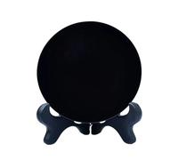 1pcs 10cm Black Obsidian Ornaments Crystals Stone Round Plate