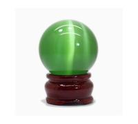 1pcs 10cm Quartz Green Cat Eye Crystal Ball Gemstone Sphere Gemstone Stone