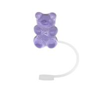 1pcs 10mm 3D Colorful Bear Silicone Straw Topper for Girl Tumbler Cup Straw Accessories Party Dust-proof Supplies Cover