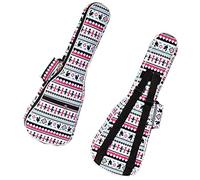 1PCS 10MM Sponge Fill Ukulele Case Bag & Uke Case, Adjustable Shoulder Strap, Fashion Bohemia Style (21in,Bohemia-white)