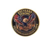 1Pcs/10Pcs USA 250th Anniversary Commemorative Enamel Pin 1776-2026 Patriotic Lapel Pins for Independence Day Veterans Day, S, Metal, no gemstone