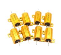 1pcs 10W 25W Aluminum Power Metal Shell Case Wirewound Resistor 0.01R ~ 30K 6 8 10 15 20 33 150 200 500 Ohm 1K 10K RX24 Resistance(10W 0.1R)