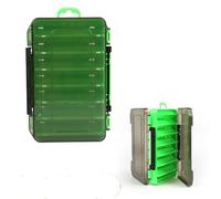 1PCS 11cm/9.5cm 14/12 Compartment Double Sided Fishing Tackle Box Squid Lure Jig Hook Storage Case(Big-F)