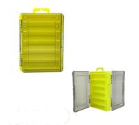 1PCS 11cm/9.5cm 14/12 Compartment Double Sided Fishing Tackle Box Squid Lure Jig Hook Storage Case(Small-F)