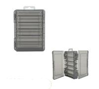 1PCS 11cm/9.5cm 14/12 Compartment Double Sided Fishing Tackle Box Squid Lure Jig Hook Storage Case(Small-G)