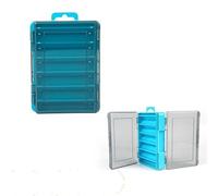 1PCS 11cm/9.5cm 14/12 Compartment Double Sided Fishing Tackle Box Squid Lure Jig Hook Storage Case(Small-E)