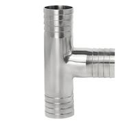 1pcs 12.7 16 19 25 32 38 45 51mm Hose Barb Tail 304 Stainless Steel Sanitary Pipe Fitting Tee 3 Ways Connector Splitter Homebrew(32mm Barb)