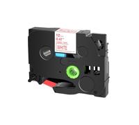 1PCS 12mm Iron On Fabric Tape Works With TZe FA231 TZe FA3 TZ FA3R Label Tape Compatible For PT D450 PT 110 Label Maker Machine(Red on white)